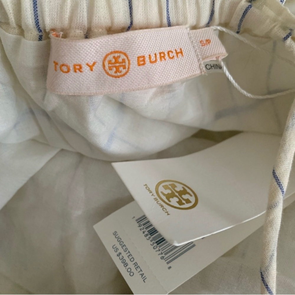 Tory Burch | S | Cream and Blue Midi Dress - Picture 7 of 7